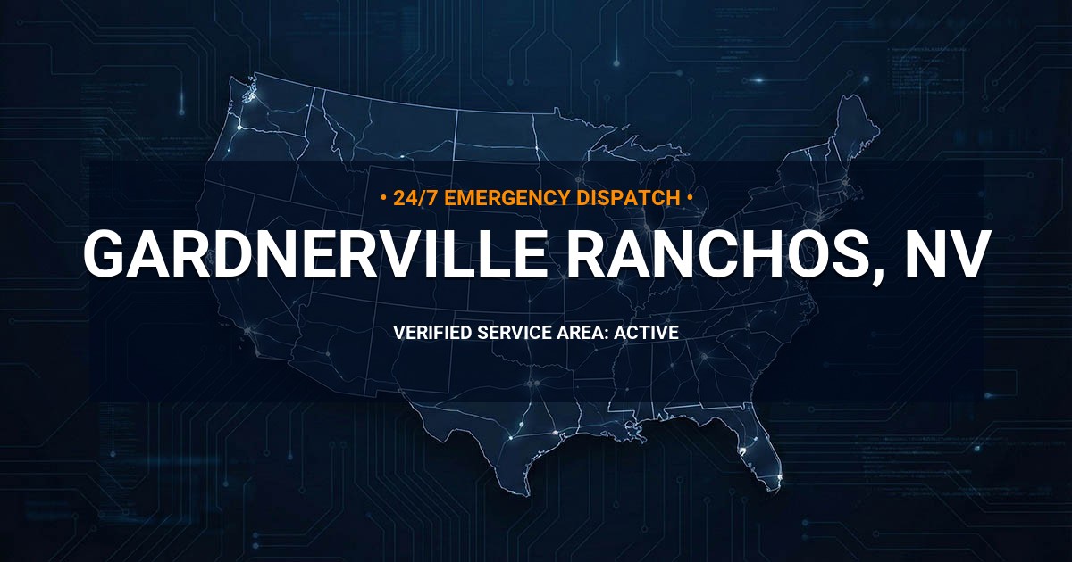 Emergency Plumbing Dispatch Map for Plumbing Services: Gardnerville Ranchos, NV