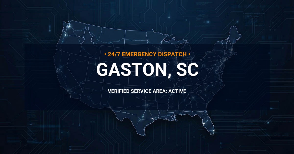 Emergency Plumbing Dispatch Map for Plumbing Services: Gaston, SC