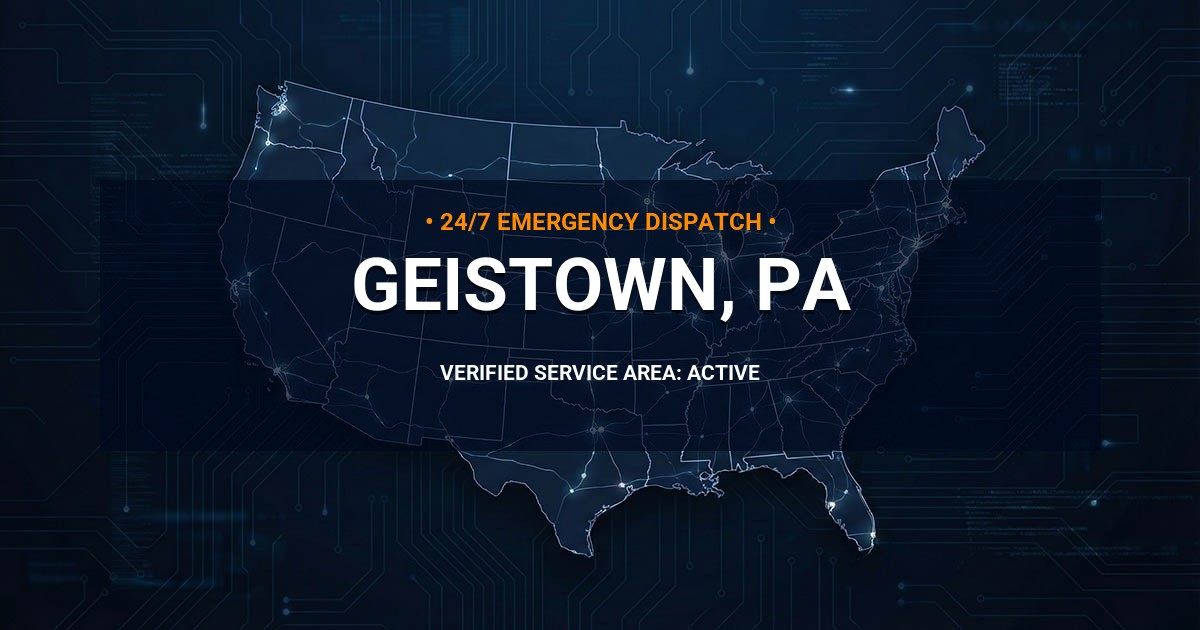 Emergency Plumbing Dispatch Map for Plumbing Services: Geistown, PA