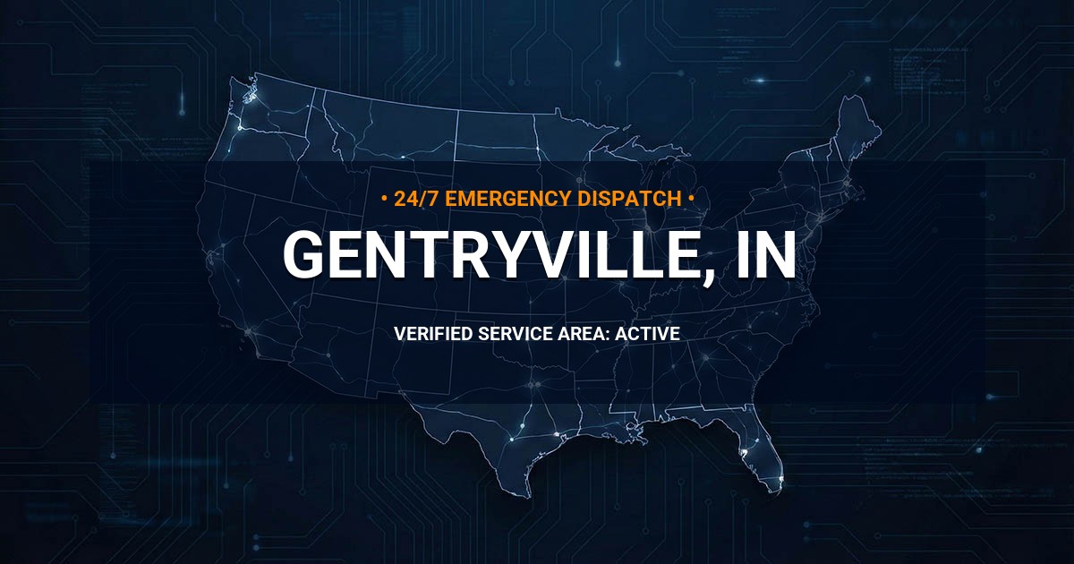 Emergency Plumbing Dispatch Map for Plumbing Services: Gentryville, IN