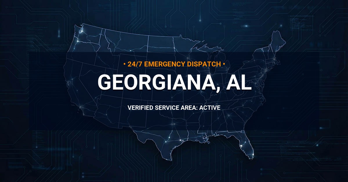 Emergency Plumbing Dispatch Map for Plumbing Services: Georgiana, AL