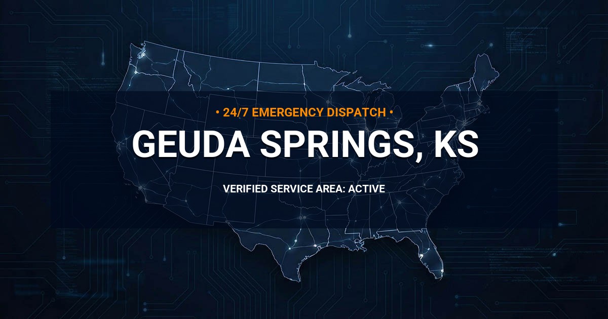 Emergency Plumbing Dispatch Map for Plumbing Services: Geuda Springs, KS