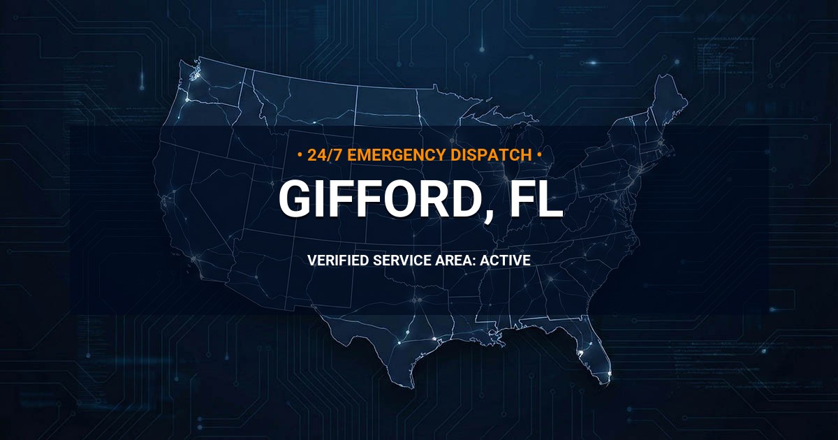 Emergency Plumbing Dispatch Map for Plumbing Services: Gifford, FL