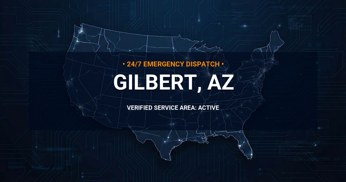 Emergency Plumbing Dispatch Map for Plumbing Services: Gilbert, AZ