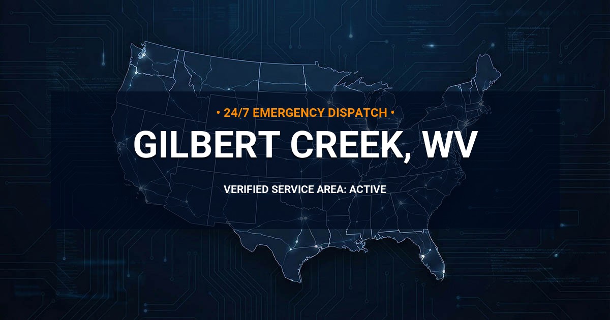 Emergency Plumbing Dispatch Map for Plumbing Services: Gilbert Creek, WV