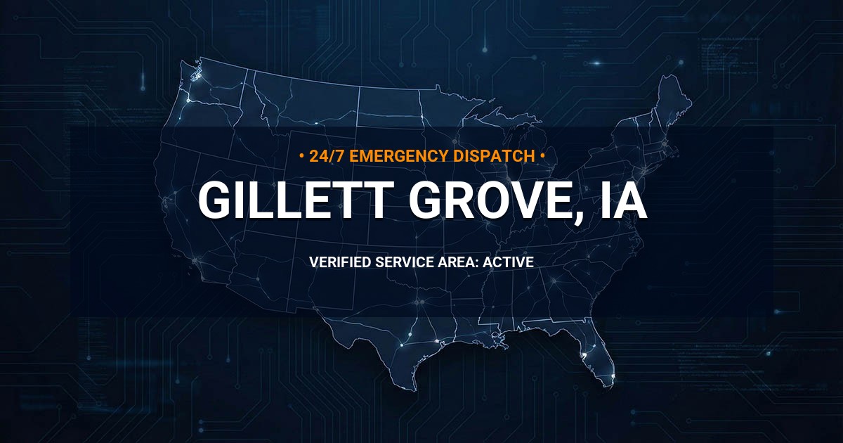 Emergency Plumbing Dispatch Map for Plumbing Services: Gillett Grove, IA