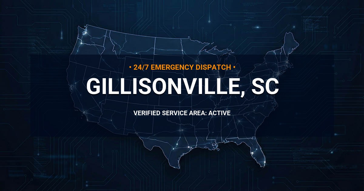 Emergency Plumbing Dispatch Map for Plumbing Services: Gillisonville, SC