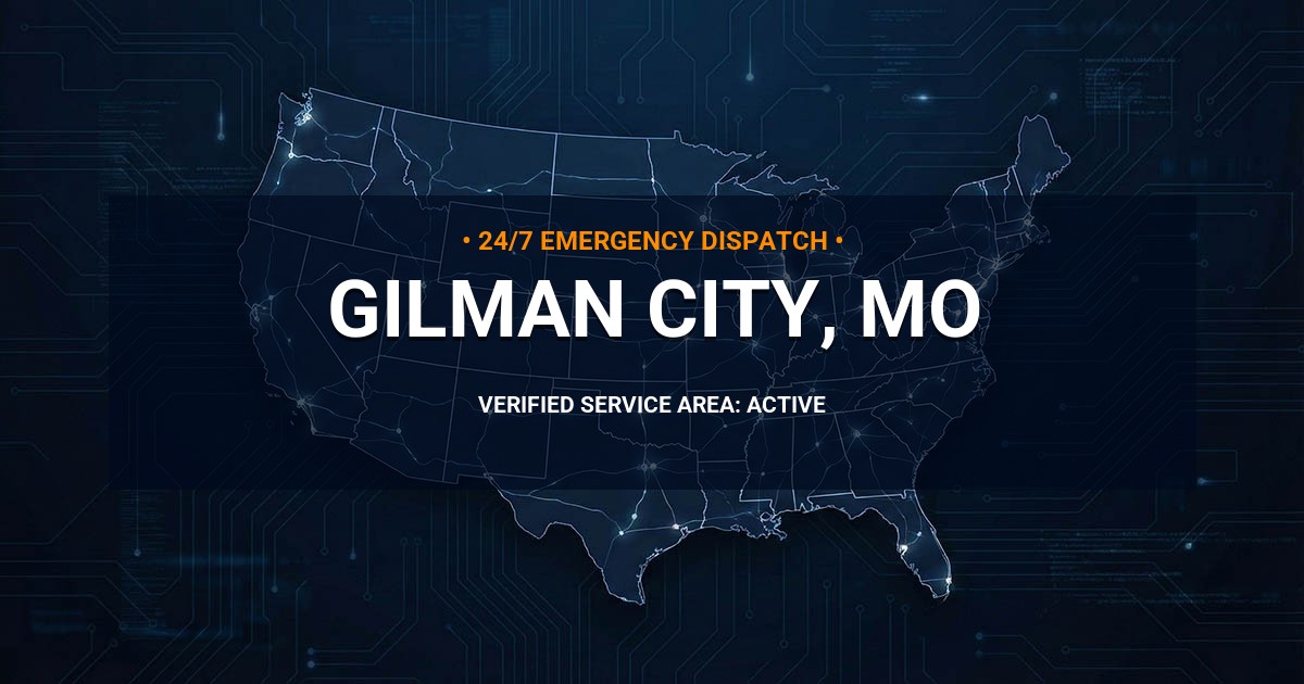 Emergency Plumbing Dispatch Map for Plumbing Services: Gilman City, MO