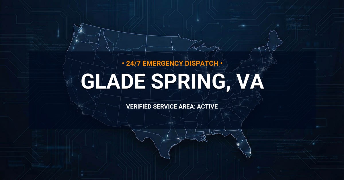 Emergency Plumbing Dispatch Map for Plumbing Services: Glade Spring, VA