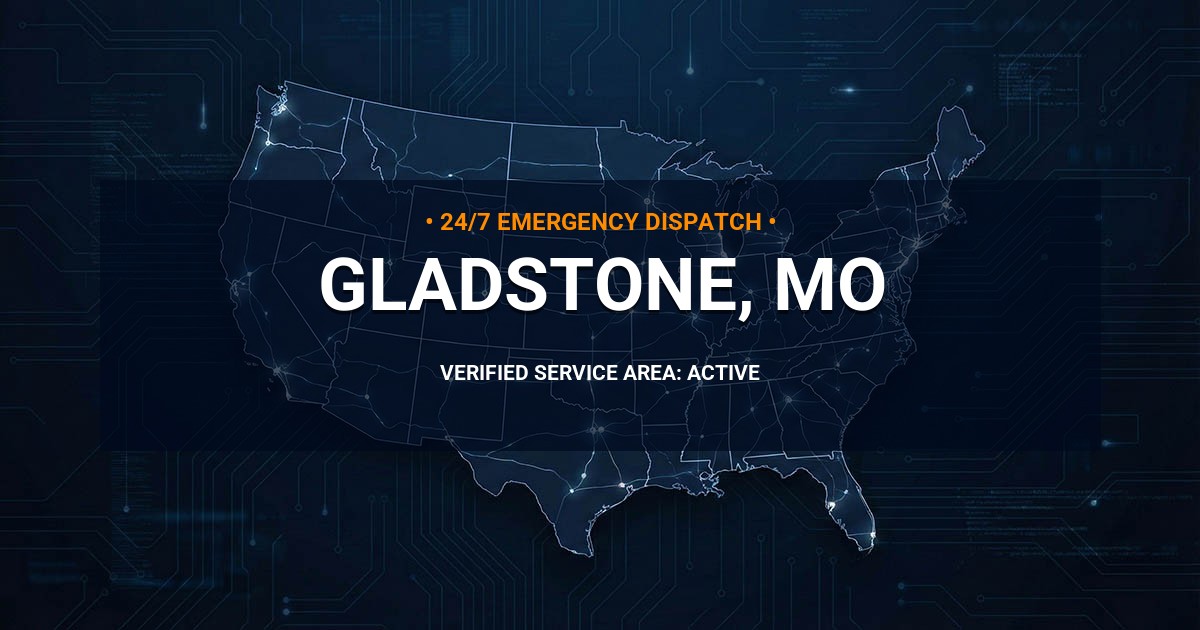 Emergency Plumbing Dispatch Map for Plumbing Services: Gladstone, MO