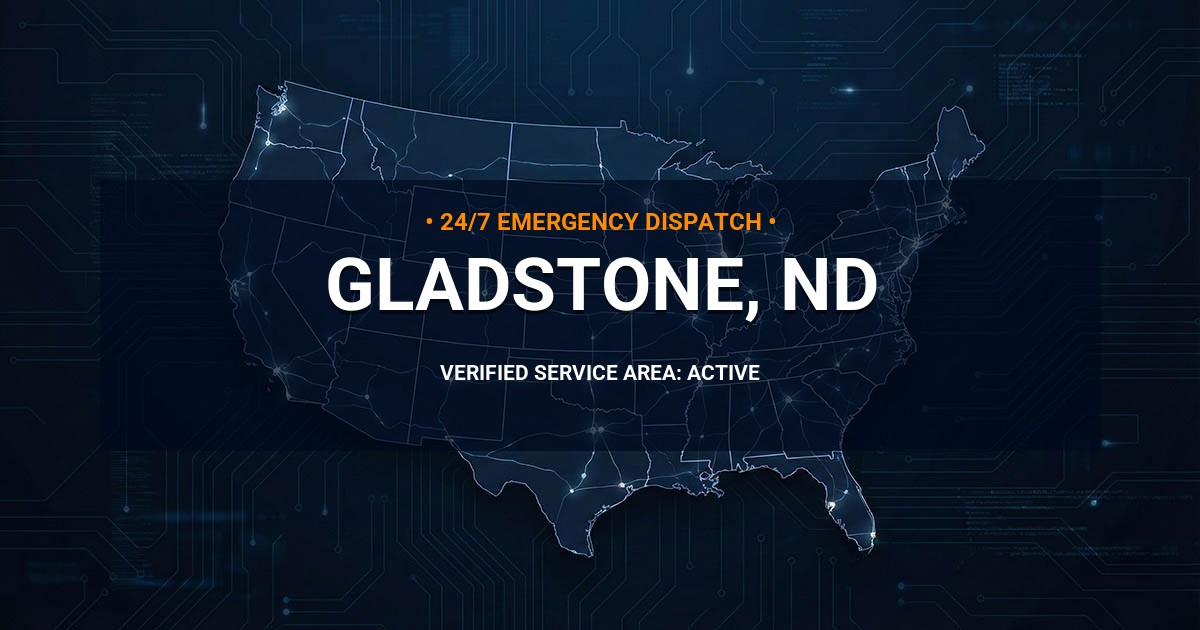 Emergency Plumbing Dispatch Map for Plumbing Services: Gladstone, ND