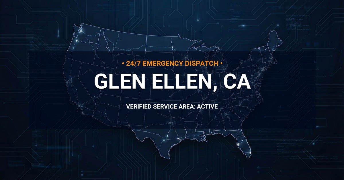Emergency Plumbing Dispatch Map for Plumbing Services: Glen Ellen, CA