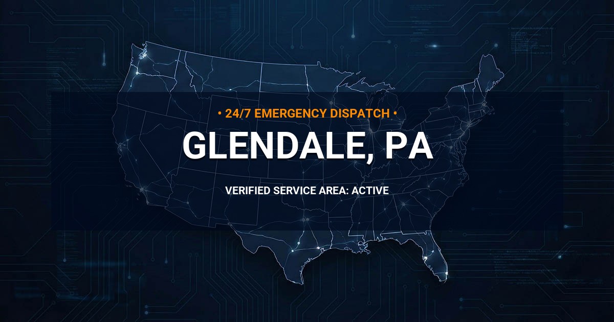 Emergency Plumbing Dispatch Map for Plumbing Services: Glendale, PA