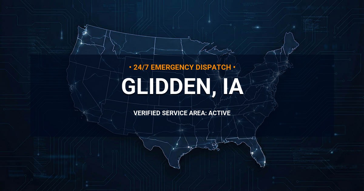 Emergency Plumbing Dispatch Map for Plumbing Services: Glidden, IA