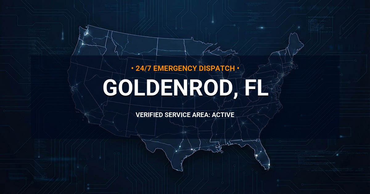 Emergency Plumbing Dispatch Map for Plumbing Services: Goldenrod, FL