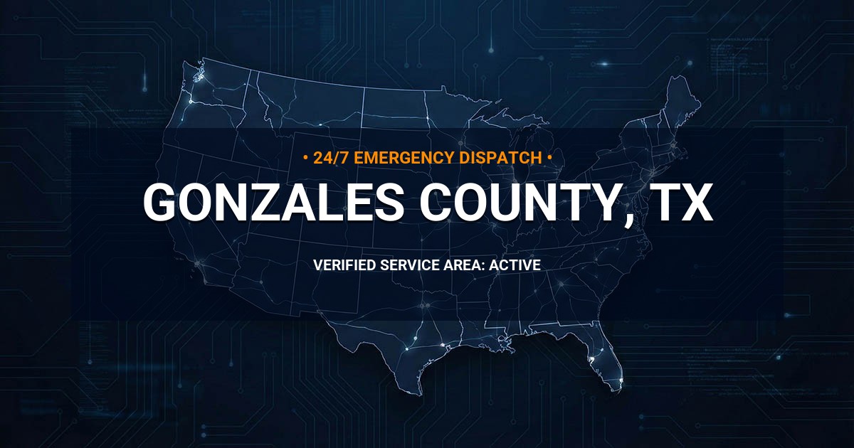 Emergency Plumbing Dispatch Map for Gonzales County Plumbing Logistics