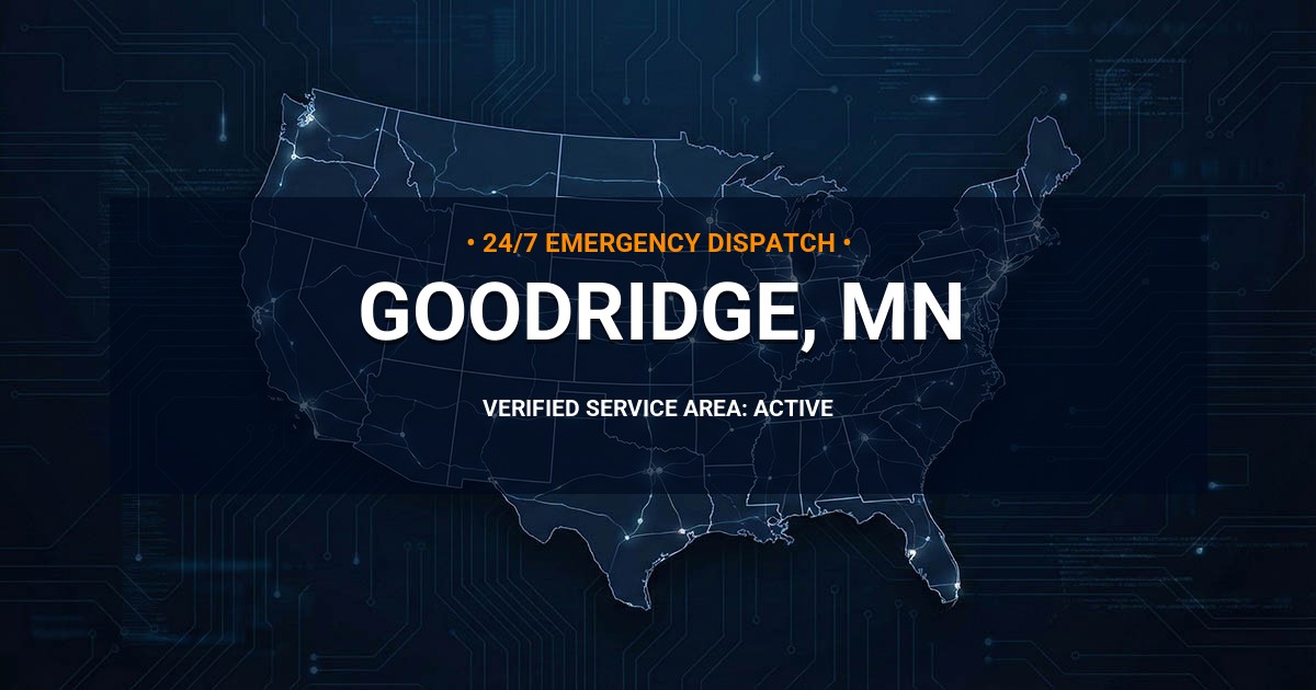 Emergency Plumbing Dispatch Map for Plumbing Services: Goodridge, MN