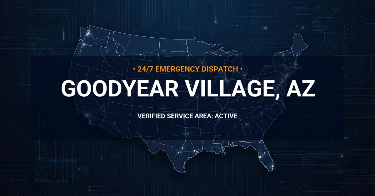 Emergency Plumbing Dispatch Map for Plumbing Services: Goodyear Village, AZ