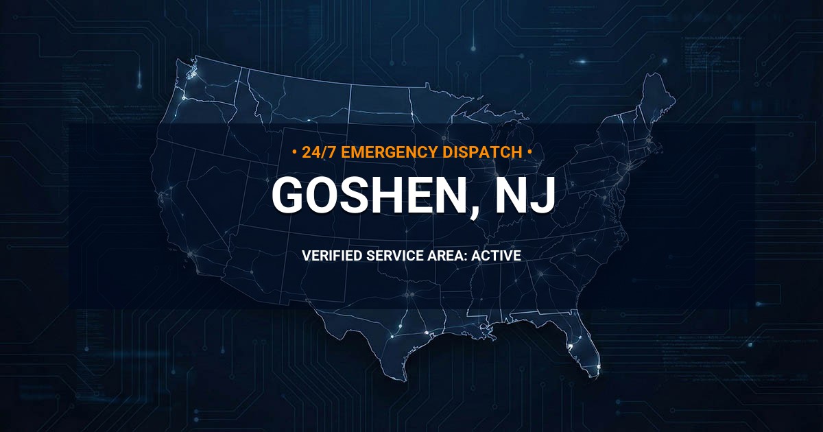 Emergency Plumbing Dispatch Map for Plumbing Services: Goshen, NJ