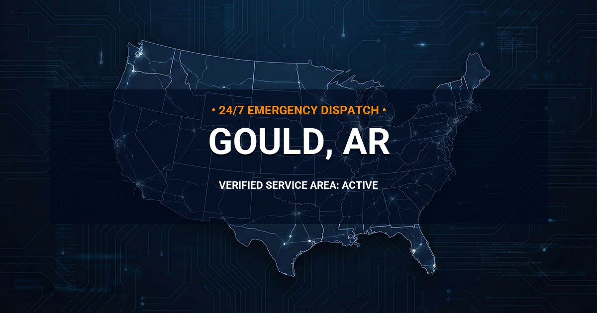 Emergency Plumbing Dispatch Map for Plumbing Services: Gould, AR
