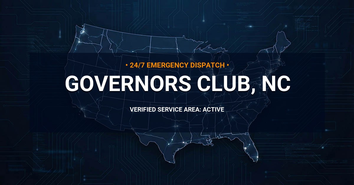 Emergency Plumbing Dispatch Map for Plumbing Services: Governors Club, NC