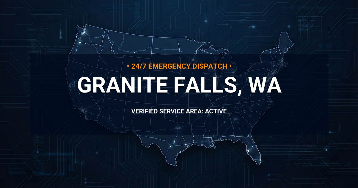 Emergency Plumbing Dispatch Map for Plumbing Services: Granite Falls, WA