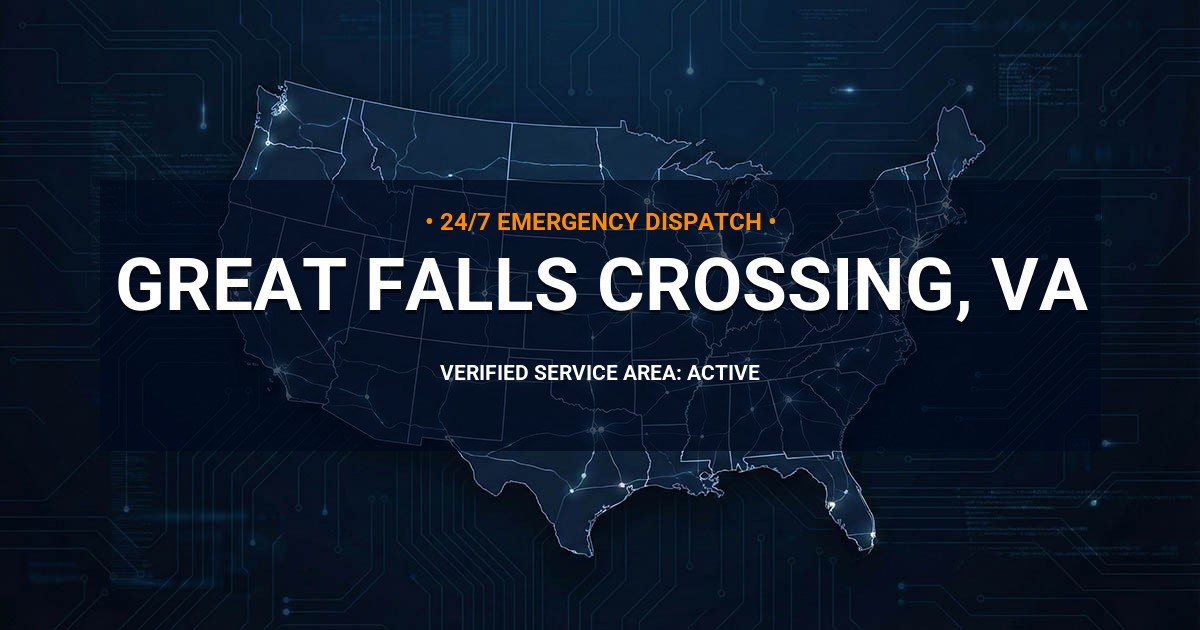 Emergency Plumbing Dispatch Map for Plumbing Services: Great Falls Crossing, VA