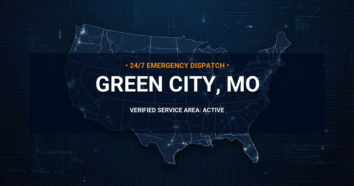 Emergency Plumbing Dispatch Map for Plumbing Services: Green City, MO