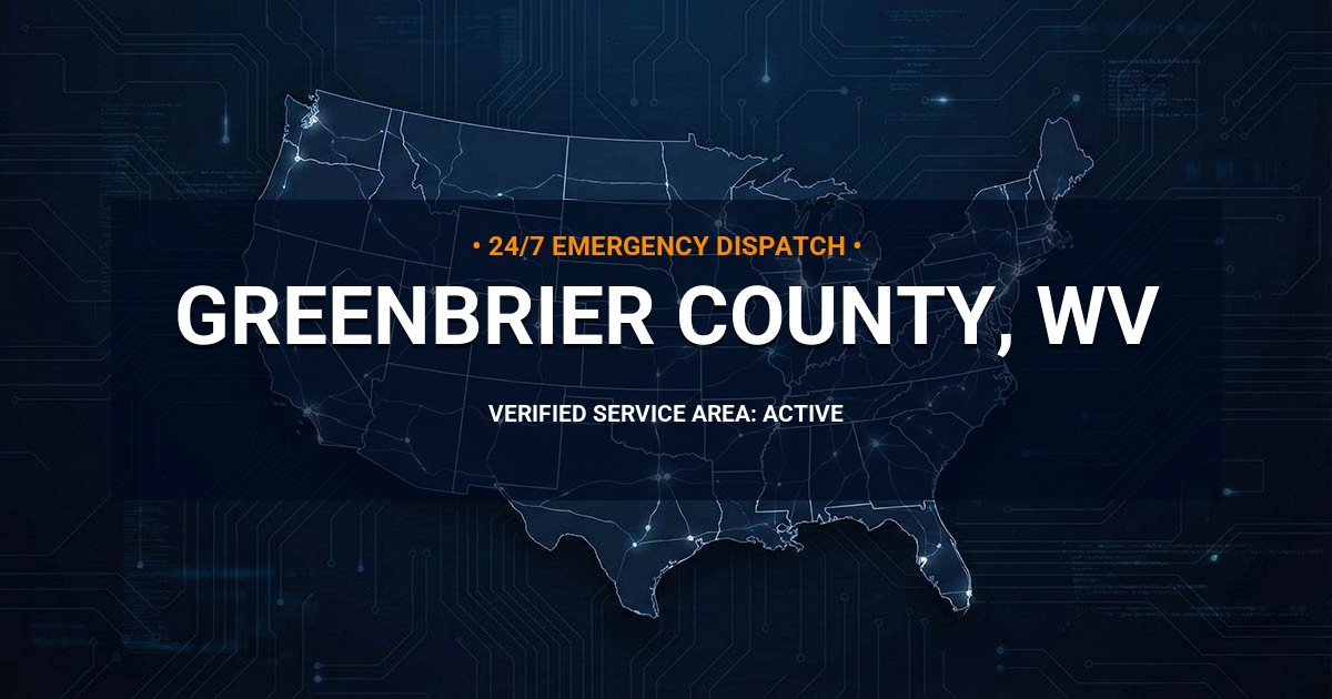 Emergency Plumbing Dispatch Map for Greenbrier County Plumbing Logistics