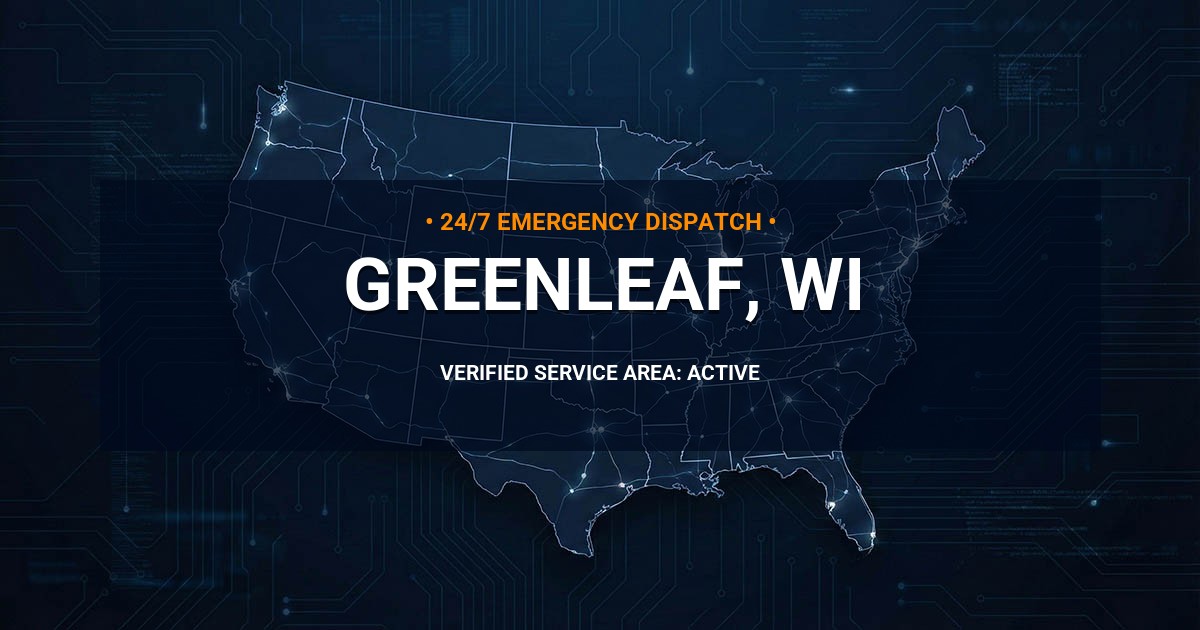 Emergency Plumbing Dispatch Map for Plumbing Services: Greenleaf, WI