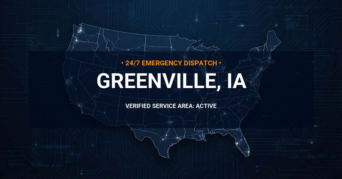 Emergency Plumbing Dispatch Map for Plumbing Services: Greenville, IA