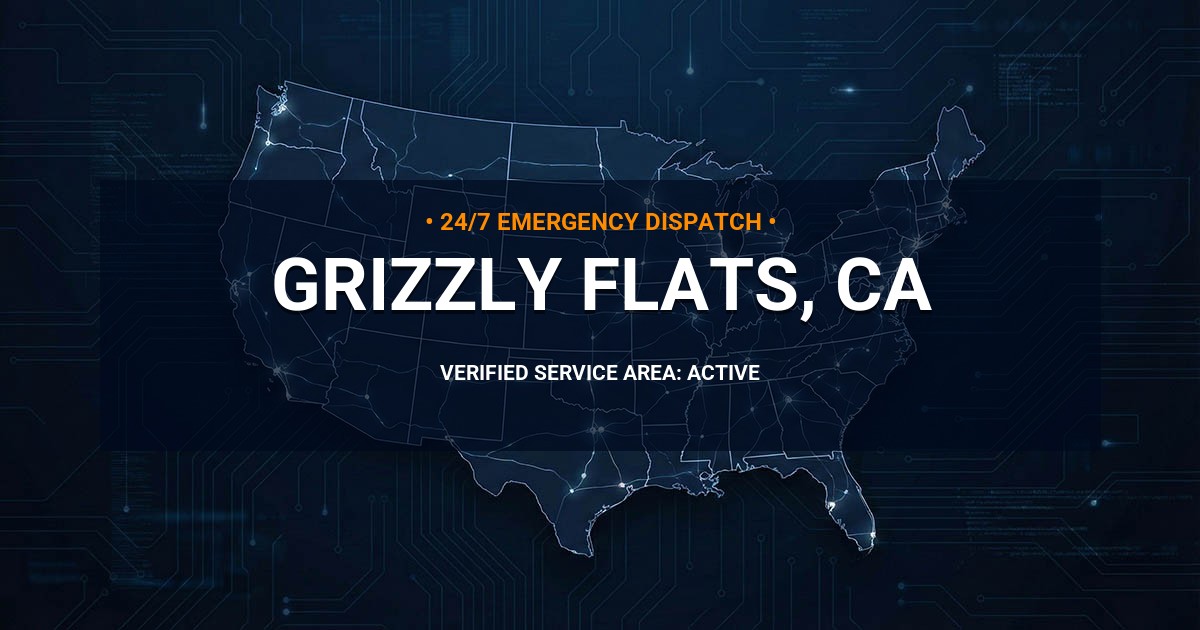 Emergency Plumbing Dispatch Map for Plumbing Services: Grizzly Flats, CA