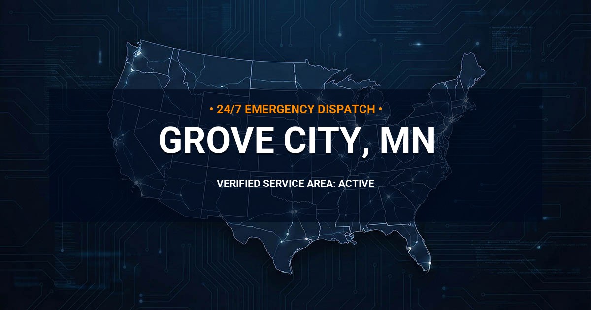 Emergency Plumbing Dispatch Map for Plumbing Services: Grove City, MN