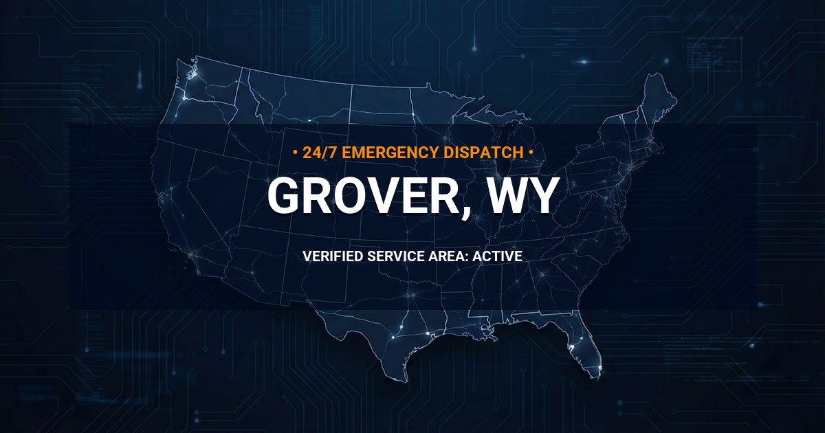 Emergency Plumbing Dispatch Map for Plumbing Services: Grover, WY