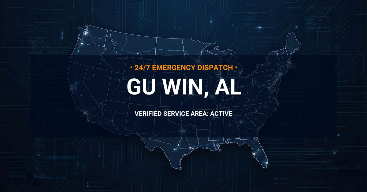 Emergency Plumbing Dispatch Map for Plumbing Services: Gu-Win, AL