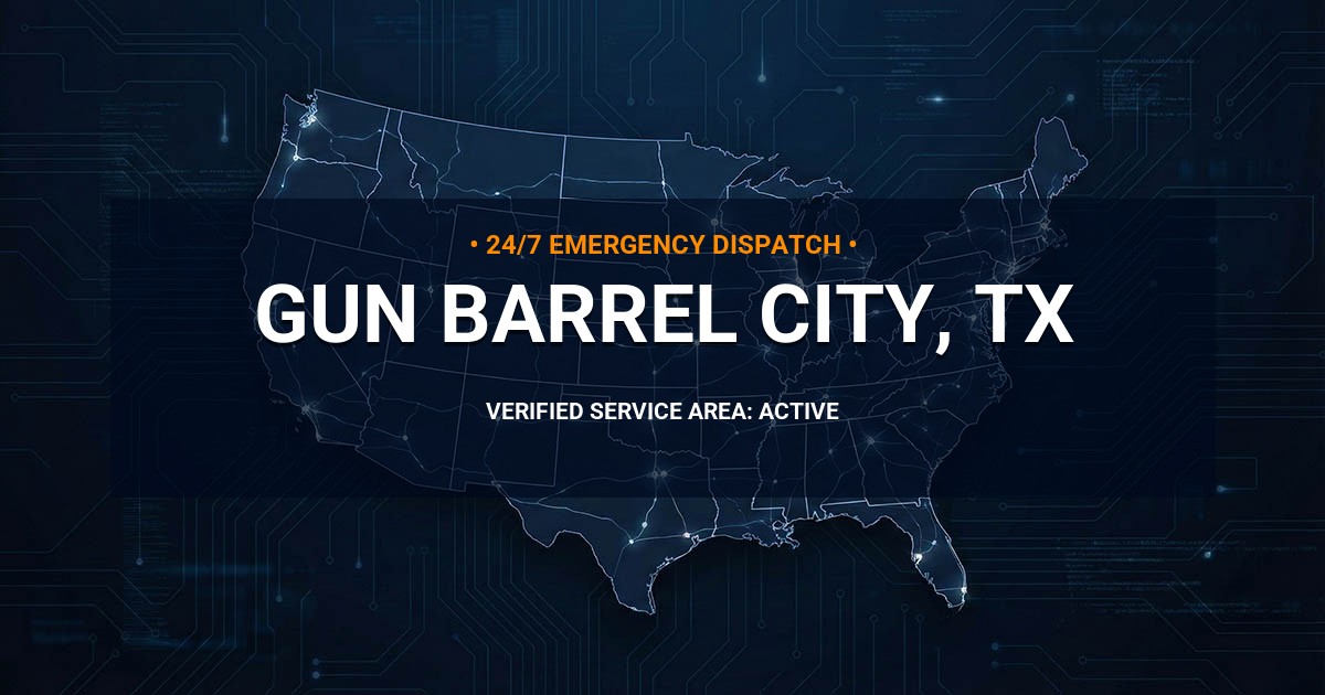 Emergency Plumbing Dispatch Map for Plumbing Services: Gun Barrel City, TX