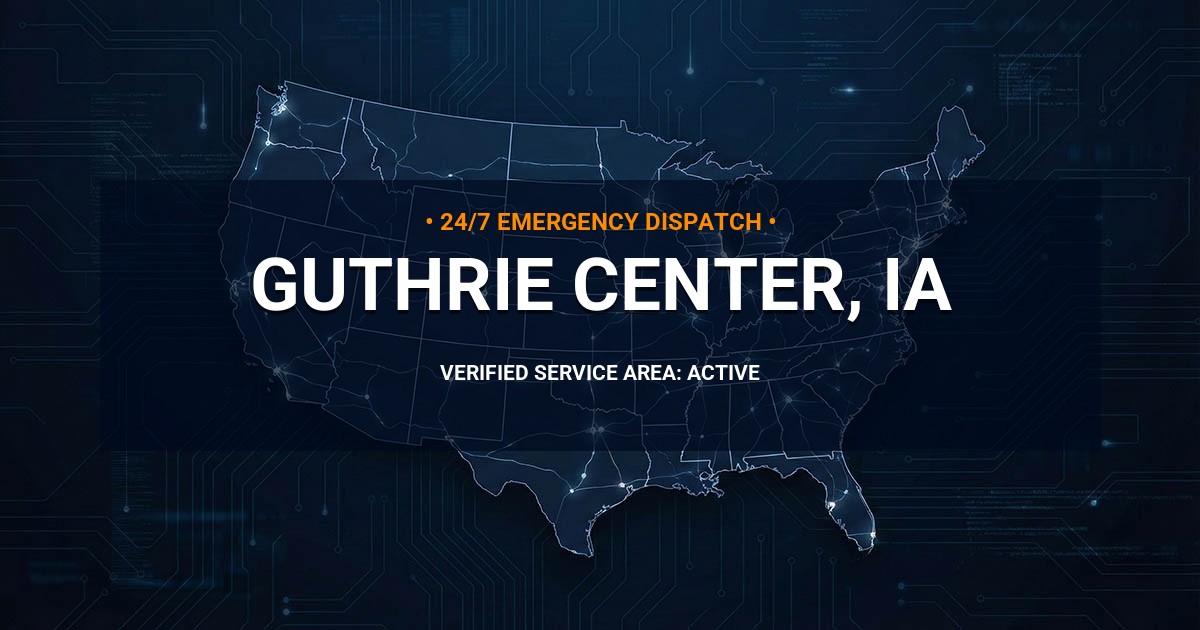 Emergency Plumbing Dispatch Map for Plumbing Services: Guthrie Center, IA