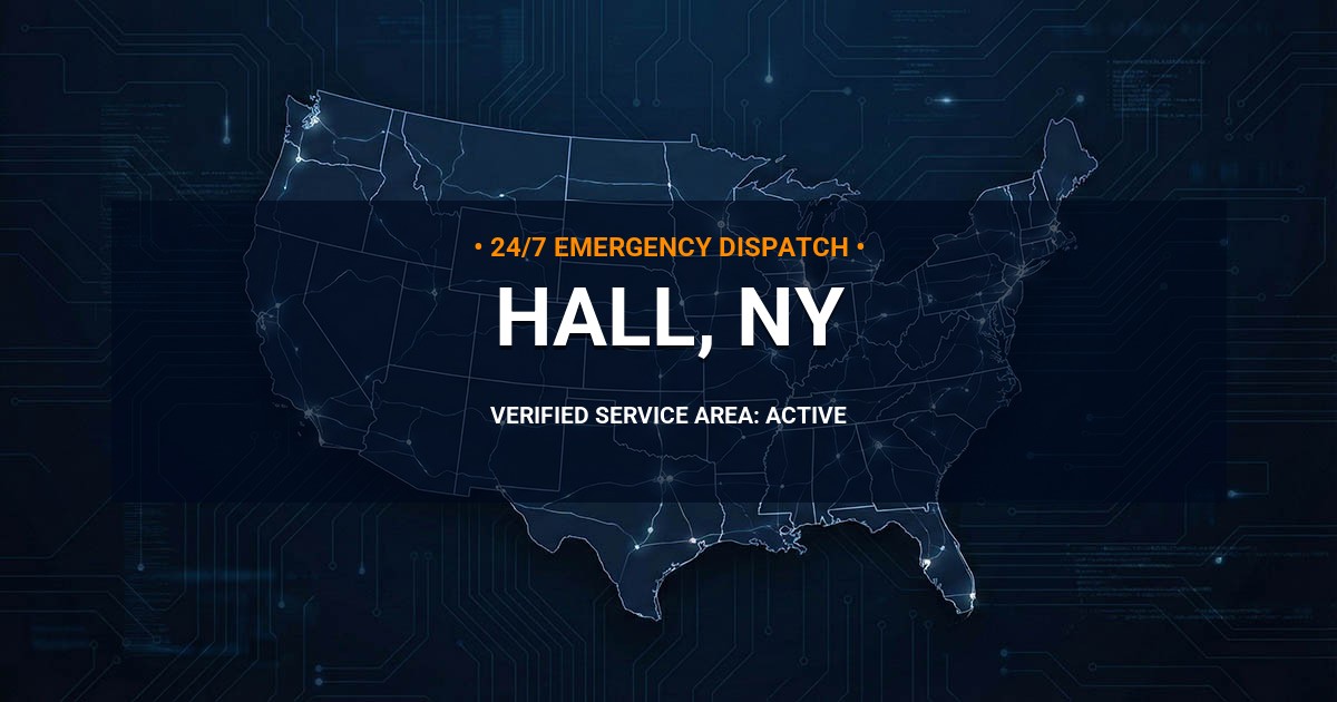 Emergency Plumbing Dispatch Map for Plumbing Services: Hall, NY