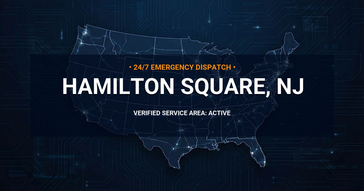 Emergency Plumbing Dispatch Map for Plumbing Services: Hamilton Square, NJ