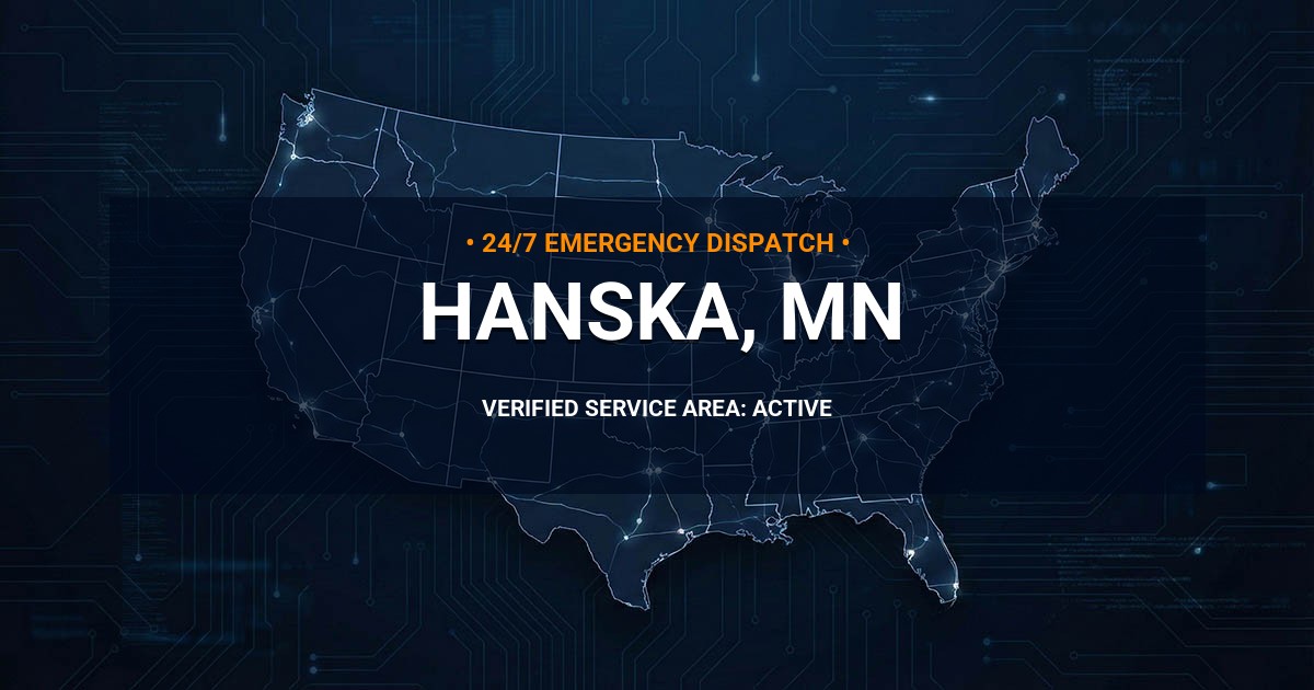 Emergency Plumbing Dispatch Map for Plumbing Services: Hanska, MN