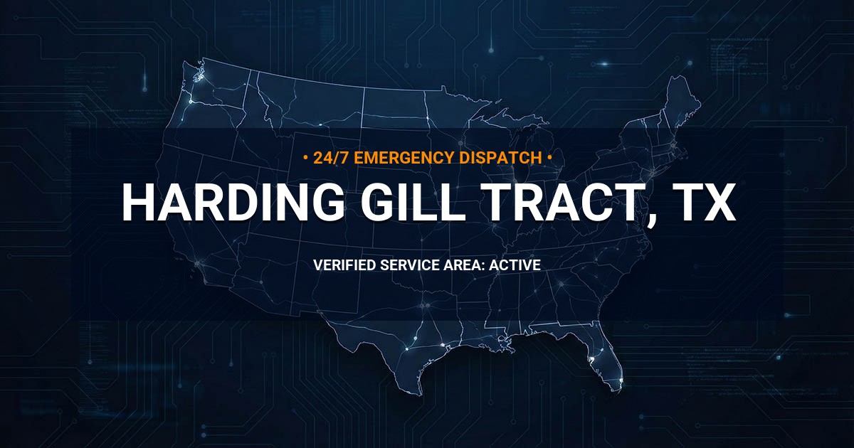 Emergency Plumbing Dispatch Map for Plumbing Services: Harding Gill Tract, TX