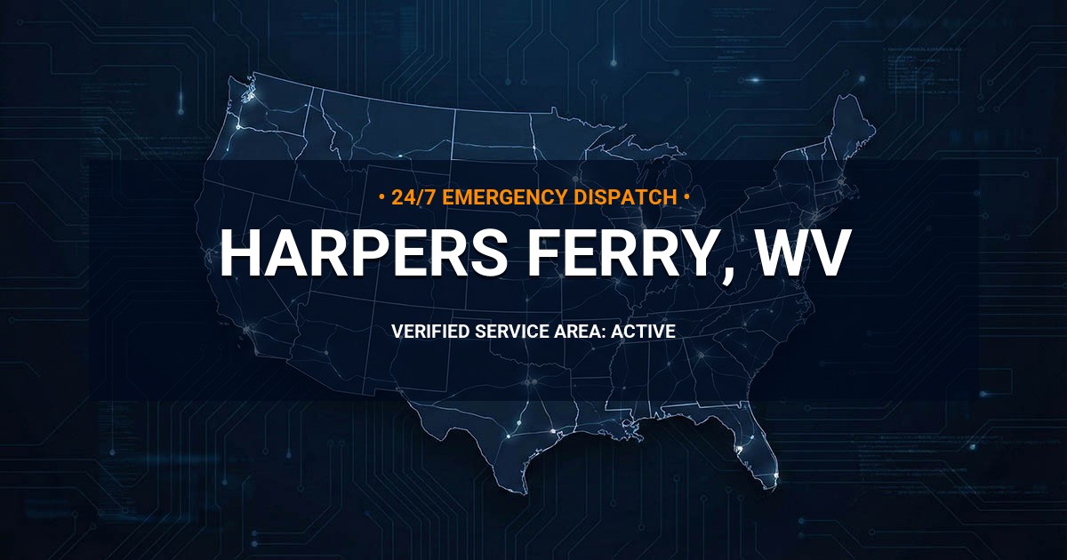 Emergency Plumbing Dispatch Map for Plumbing Services: Harpers Ferry, WV