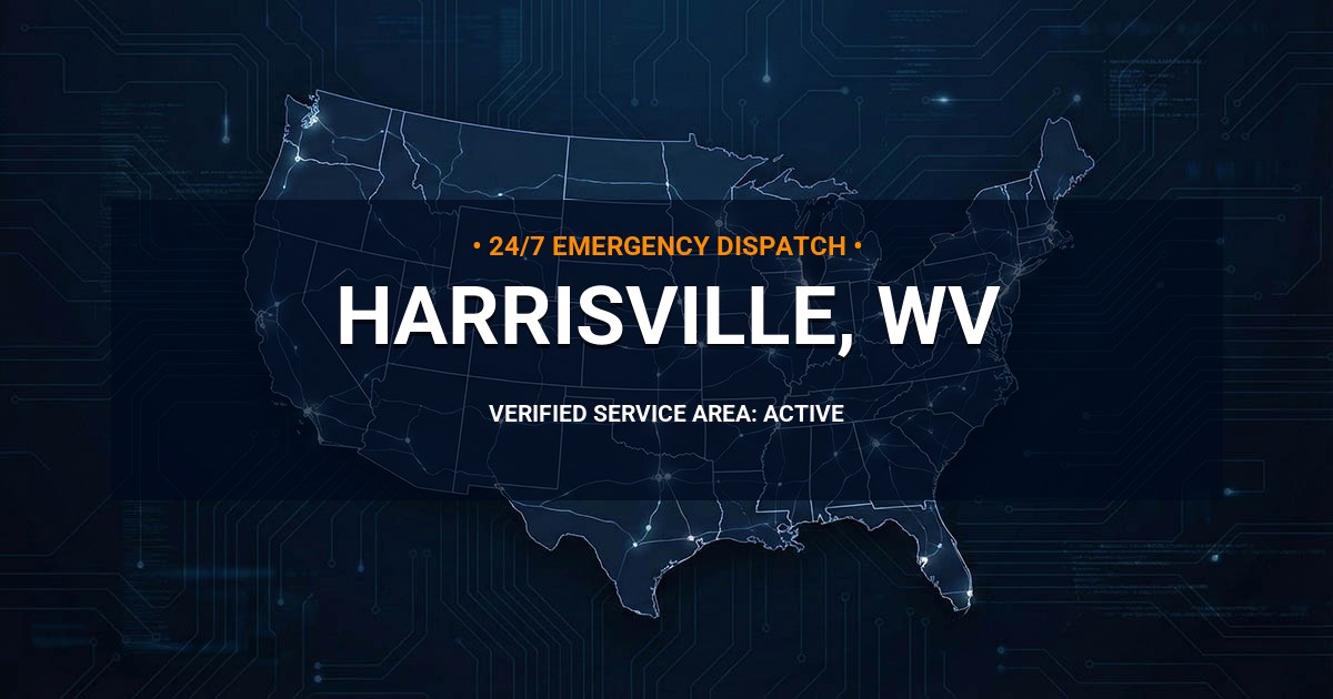 Emergency Plumbing Dispatch Map for Plumbing Services: Harrisville, WV
