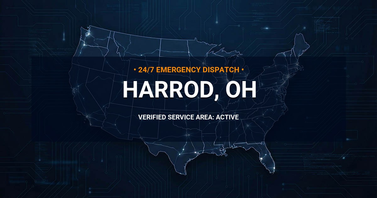 Emergency Plumbing Dispatch Map for Plumbing Services: Harrod, OH