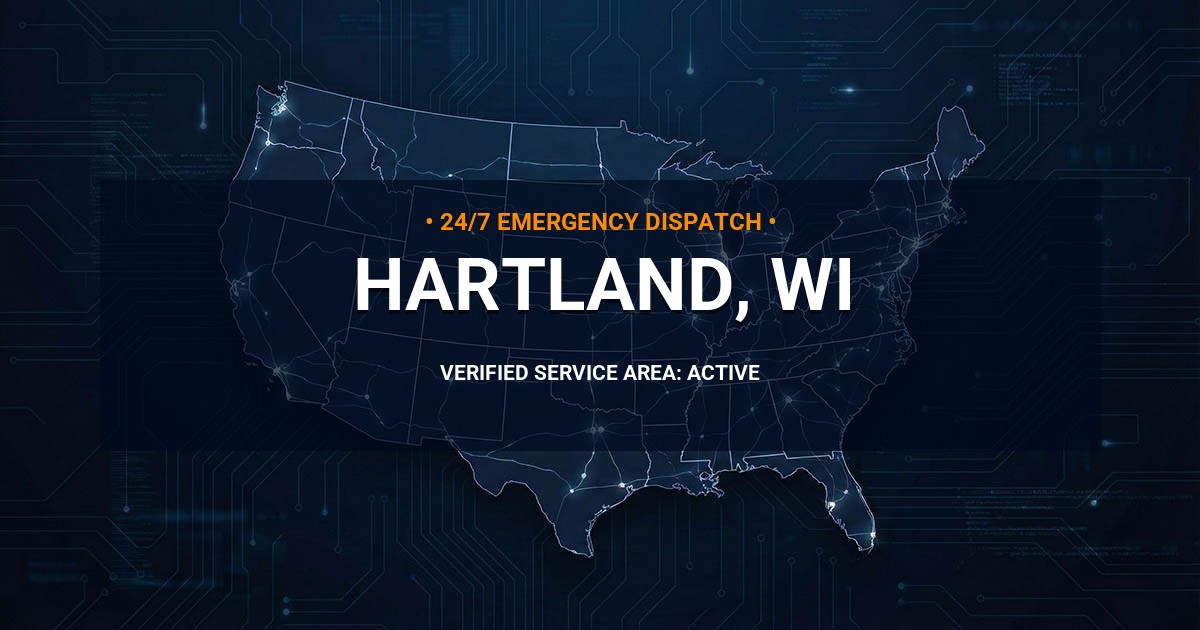 Emergency Plumbing Dispatch Map for Plumbing Services: Hartland, WI