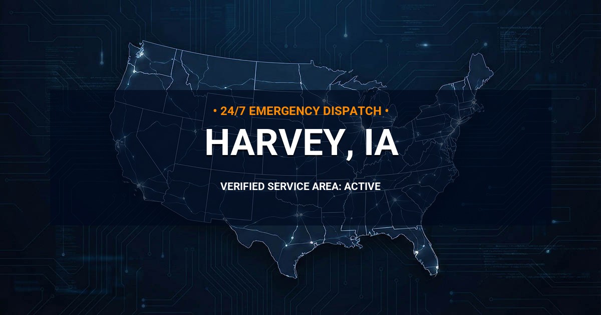 Emergency Plumbing Dispatch Map for Plumbing Services: Harvey, IA