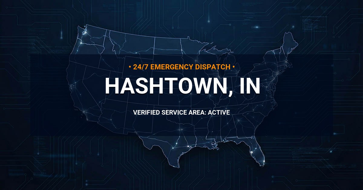 Emergency Plumbing Dispatch Map for Plumbing Services: Hashtown, IN