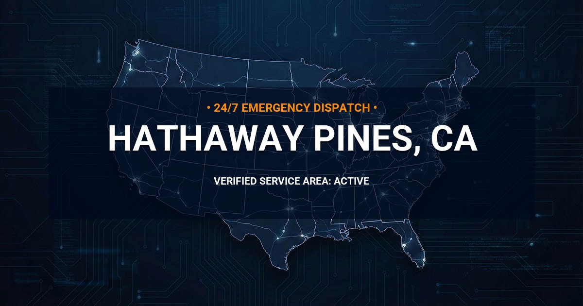 Emergency Plumbing Dispatch Map for Plumbing Services: Hathaway Pines, CA