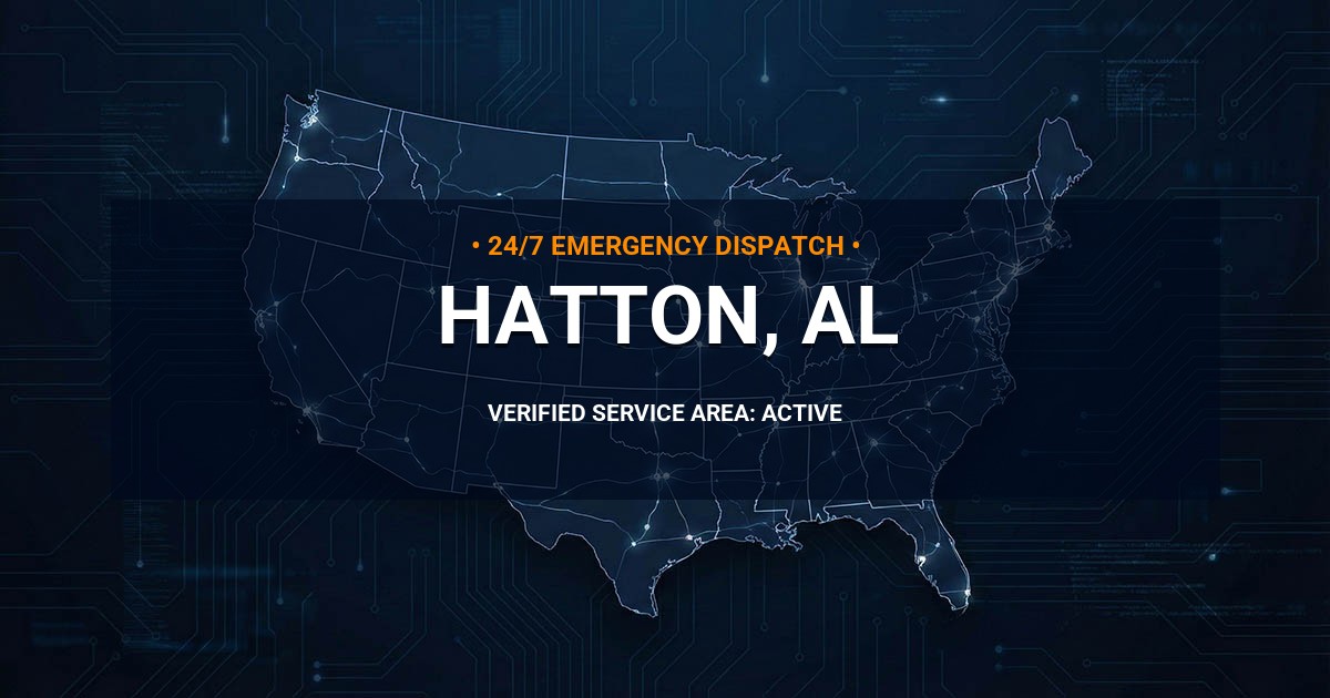 Emergency Plumbing Dispatch Map for Plumbing Services: Hatton, AL