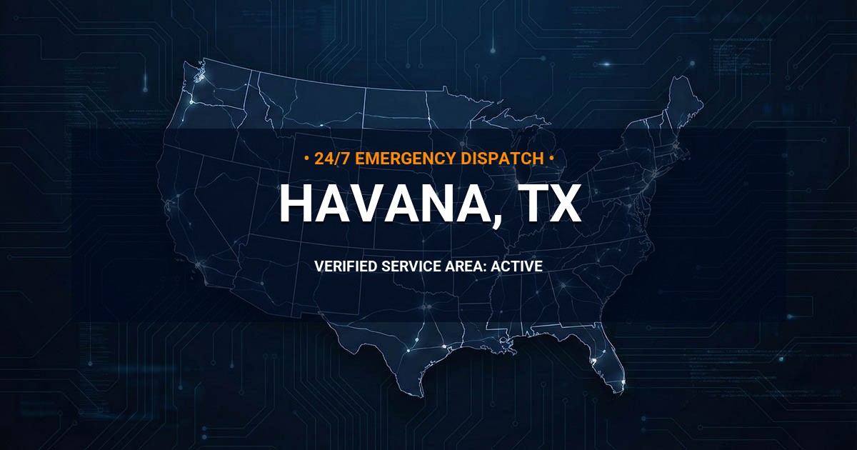 Emergency Plumbing Dispatch Map for Plumbing Services: Havana, TX